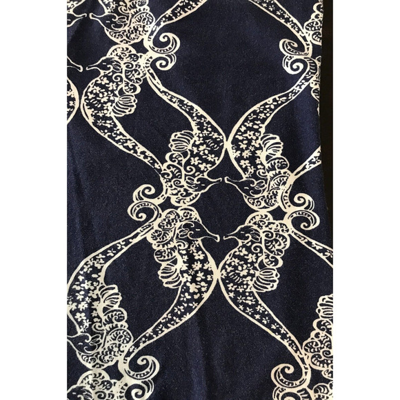 Lilly Pulitzer Jodie Long-Sleeve Navy Ms Behave Seahorse Print V-Neck - Size EXS - Picture 11 of 11